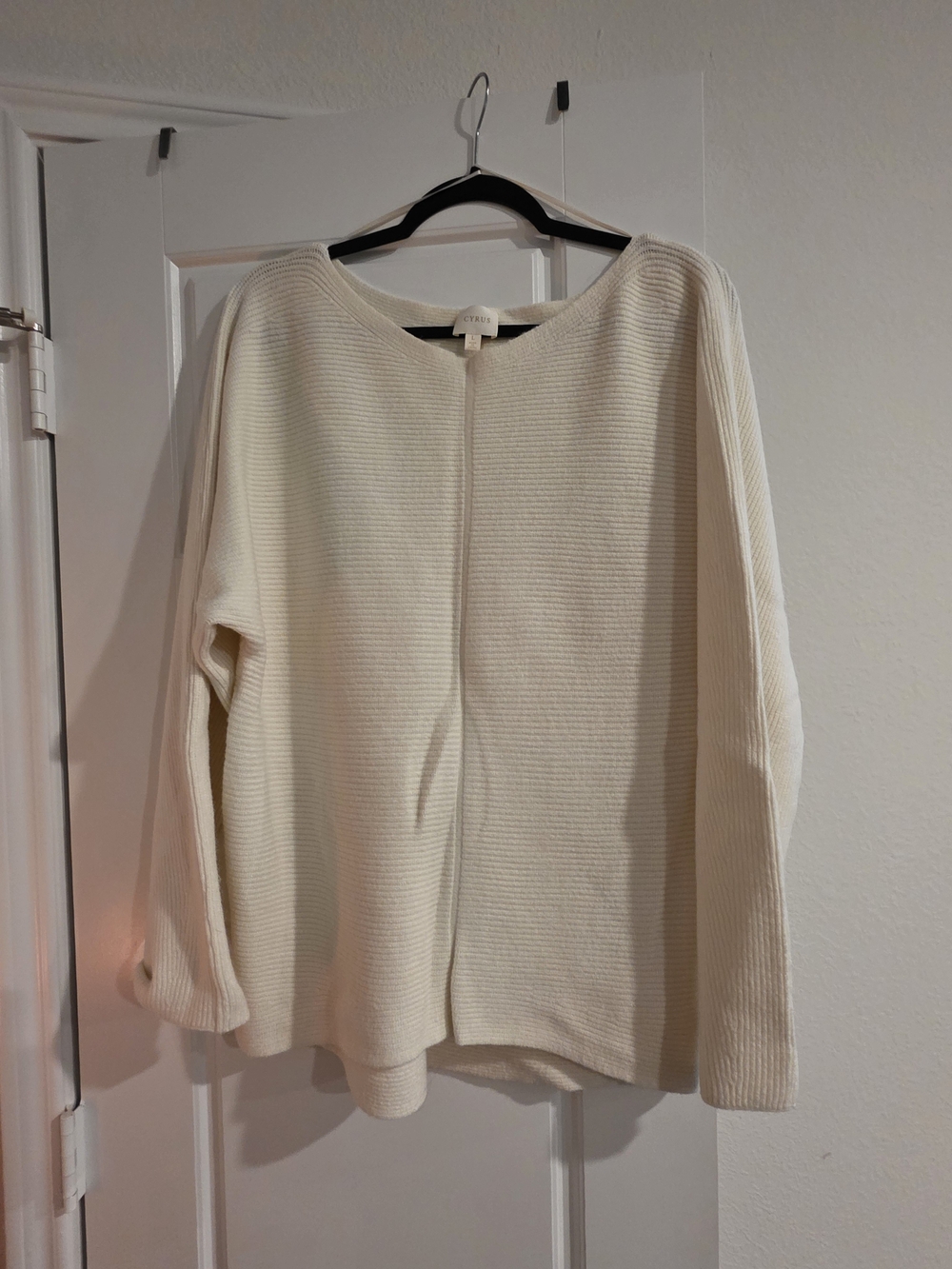 Cyrus Cream Ribbed Knit Women’s Sweater